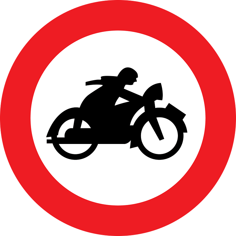 No motorcycles sign in Austria