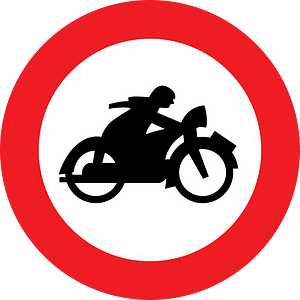 No motorcycles sign in Austria