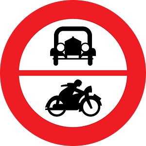 No motor vehicles sign in Austria