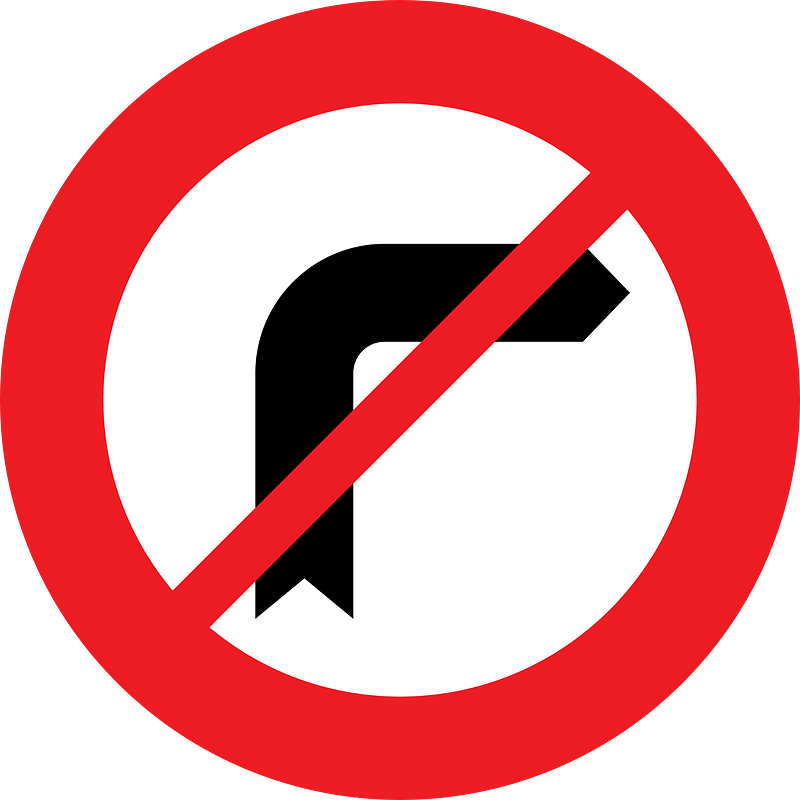 No right turn sign in Austria