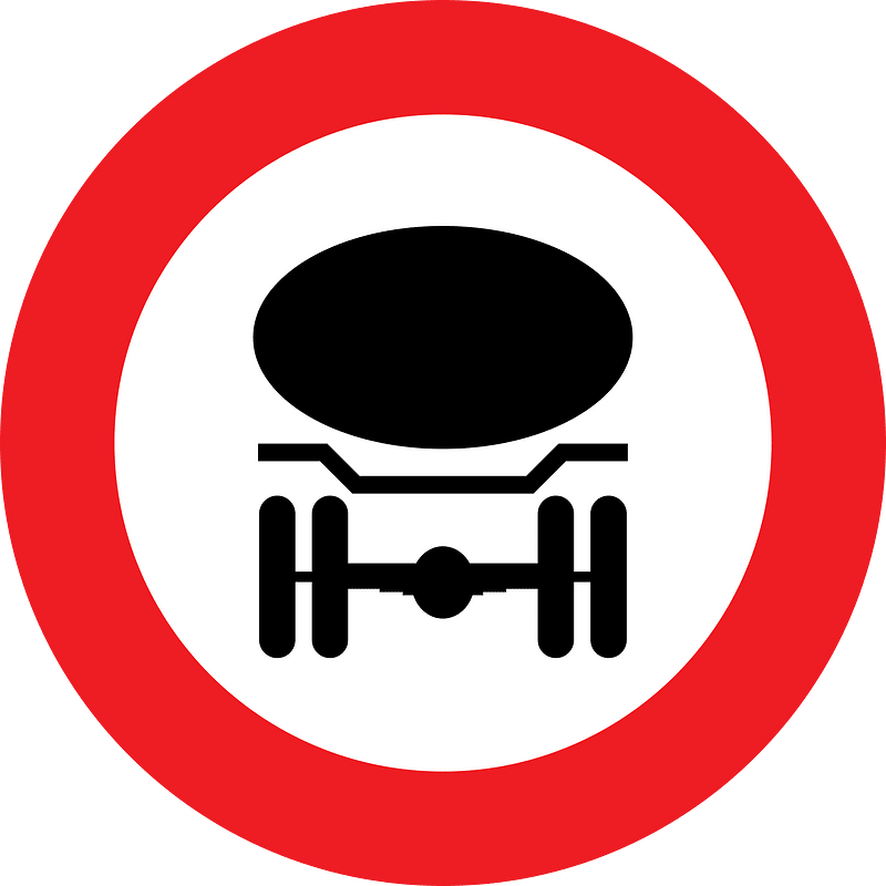 No vehicles carrying dangerous water pollutants sign in Austria