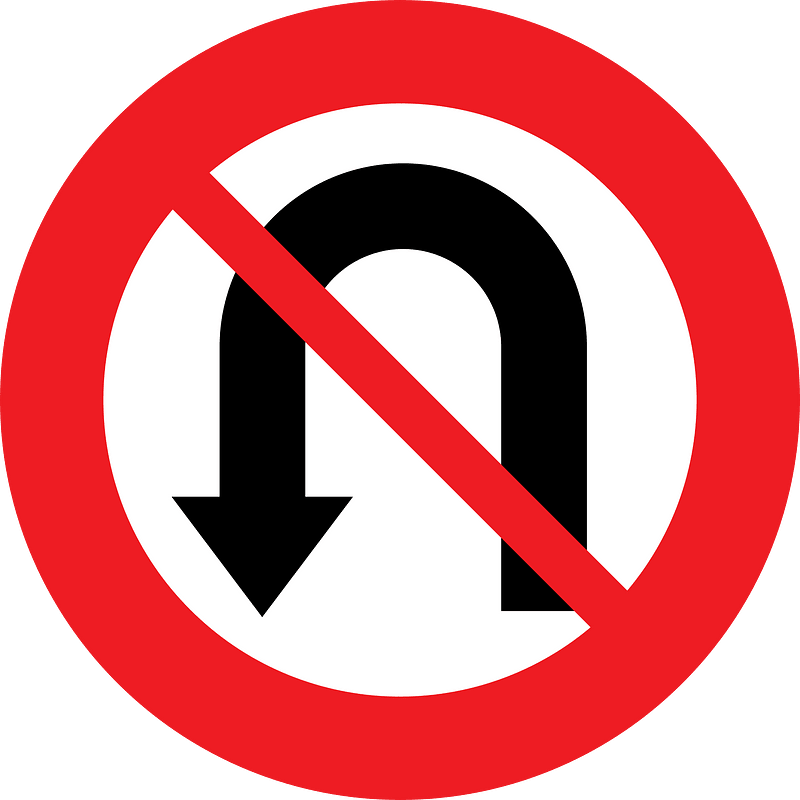 No U-turns sign in Austria