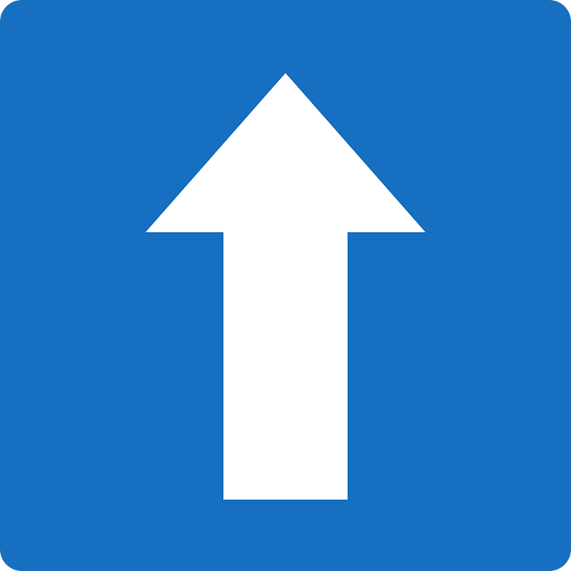 One-way street sign in Austria