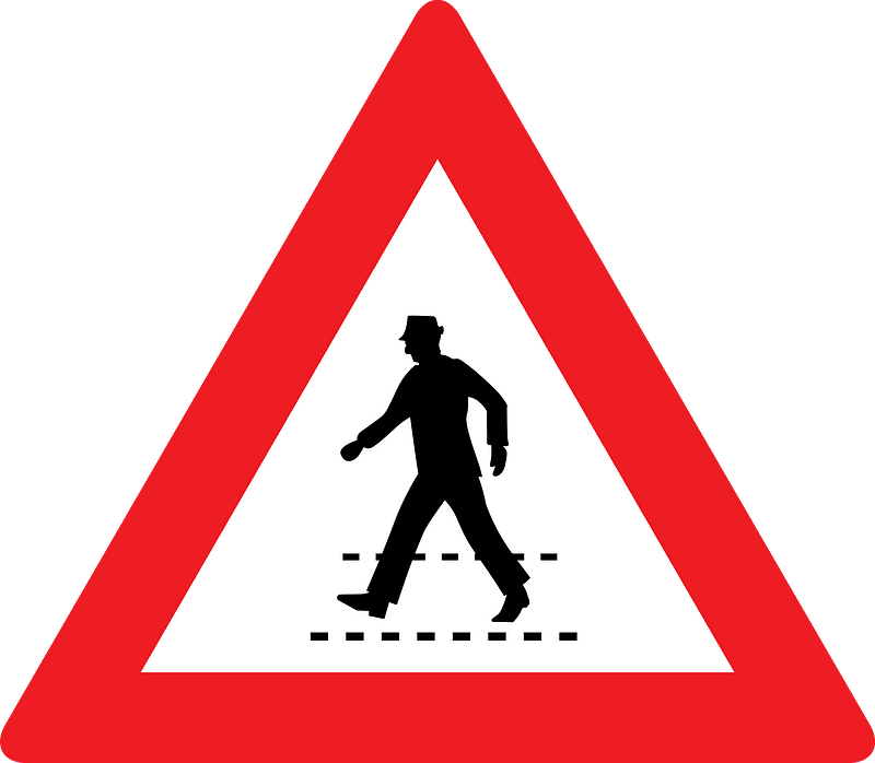 Pedestrian crossing ahead sign in Austria