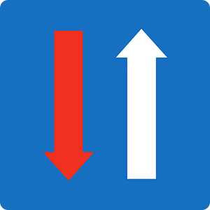 Priority over oncoming vehicles sign in Austria
