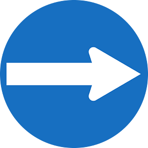 Proceed right only sign in Austria
