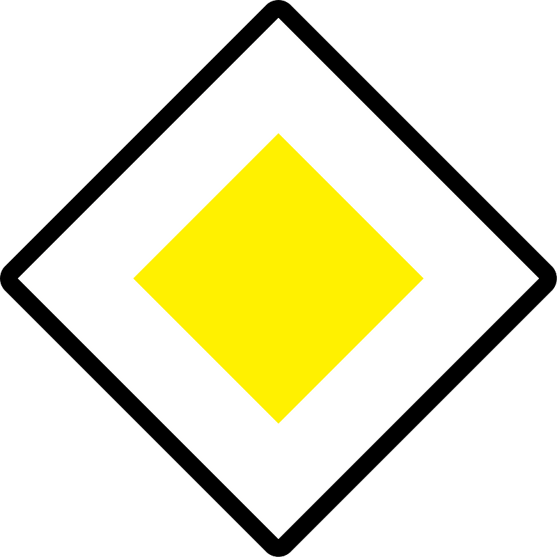 Priority road sign in Austria
