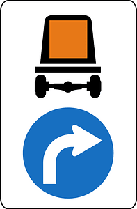 Route for vehicles carrying dangerous goods sign in Austria