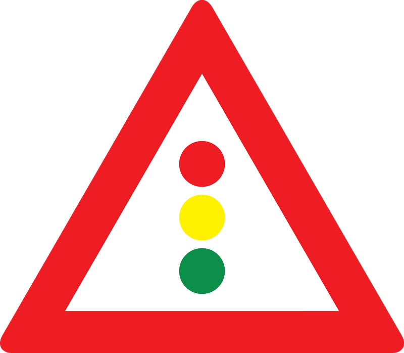 Traffic signals ahead sign in Austria