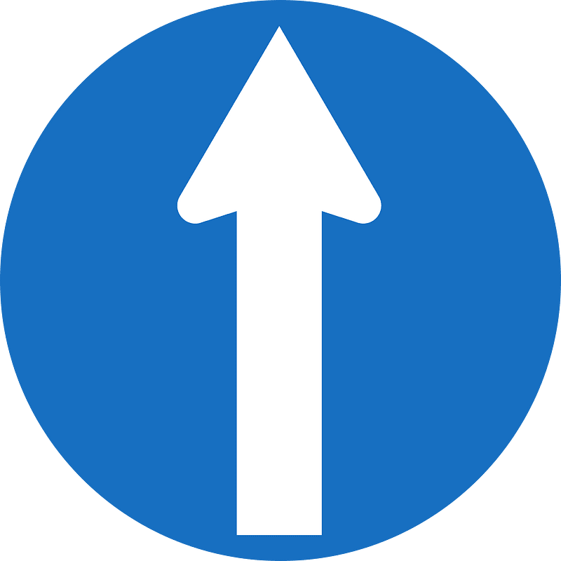 Straight ahead only sign in Austria