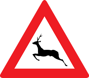 Wild animals sign in Austria