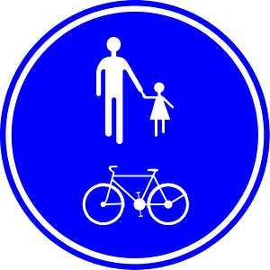 Bicycles and pedestrians only sign in Belgium