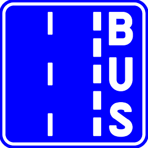 Bus lane sign in Belgium