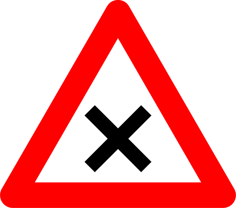 Crossroads with priority to the right sign in Belgium
