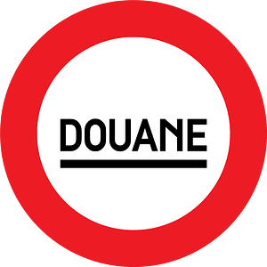 Customs sign in Belgium