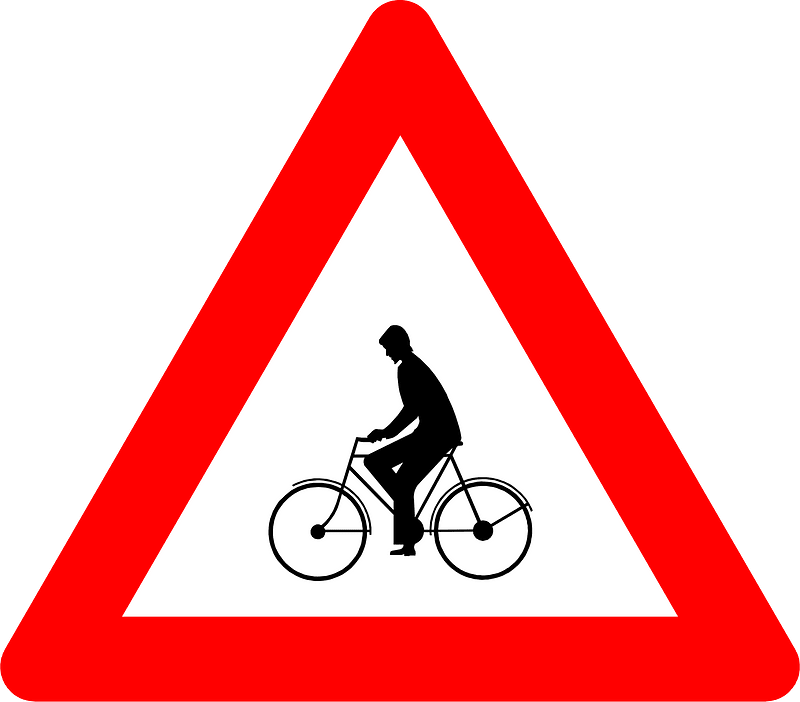Cyclists ahead sign in Belgium