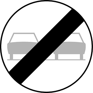 End of no overtaking sign in Belgium