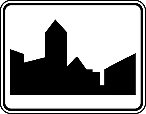 Entrance to built up area sign in Belgium