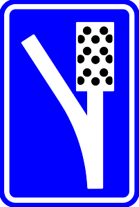 Escape lane sign in Belgium