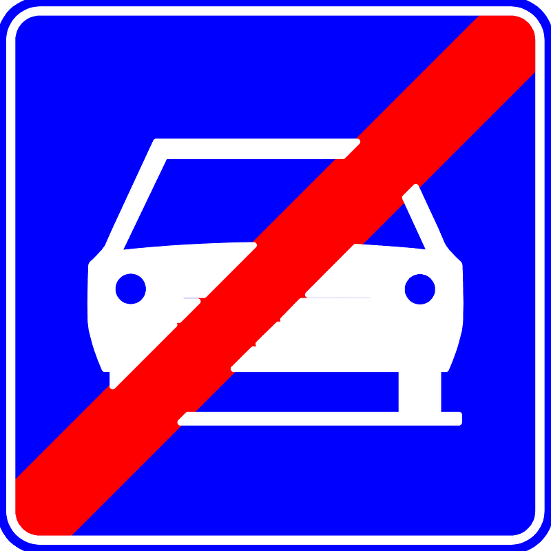 Expressway ends sign in Belgium