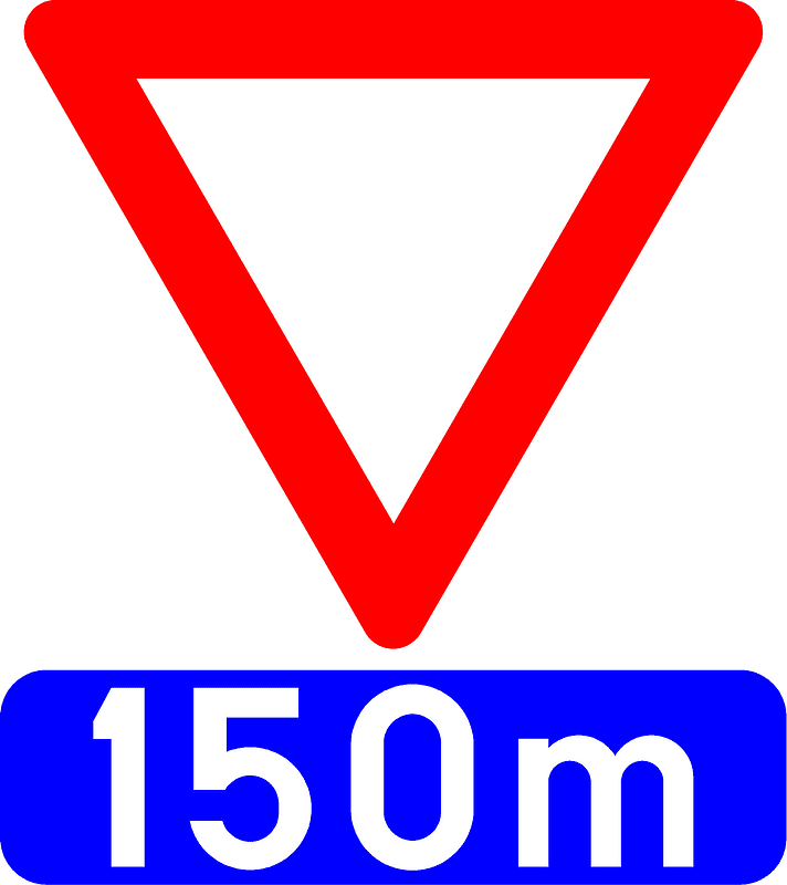 Give Way ahead sign in Belgium