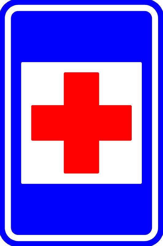 First aid sign in Belgium