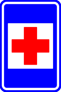 First aid sign in Belgium