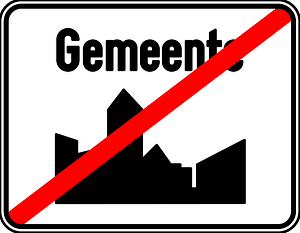 Leaving built up area sign in Belgium