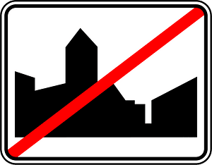 Leaving built up area sign in Belgium