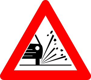 Loose road surface sign in Belgium
