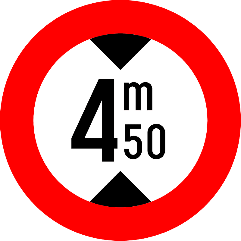 Maximum height sign in Belgium