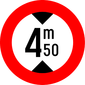 Maximum height sign in Belgium