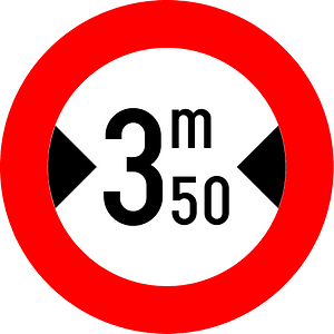 Maximum width sign in Belgium