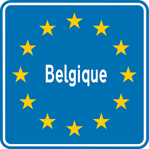 National border sign in Belgium