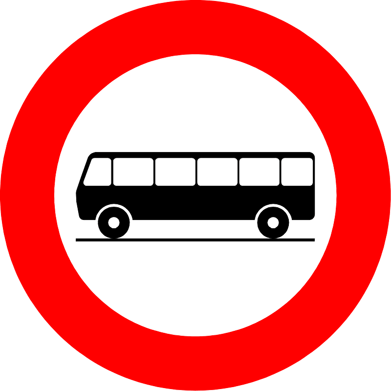 No buses sign in Belgium