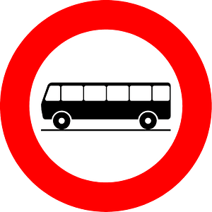 No buses sign in Belgium