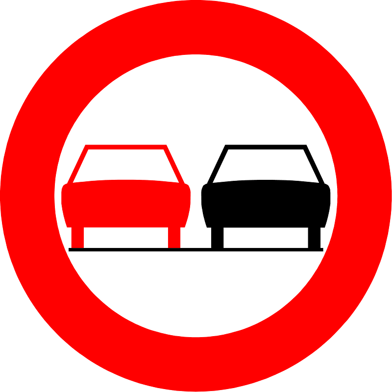 No overtaking sign in Belgium