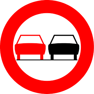 No overtaking sign in Belgium