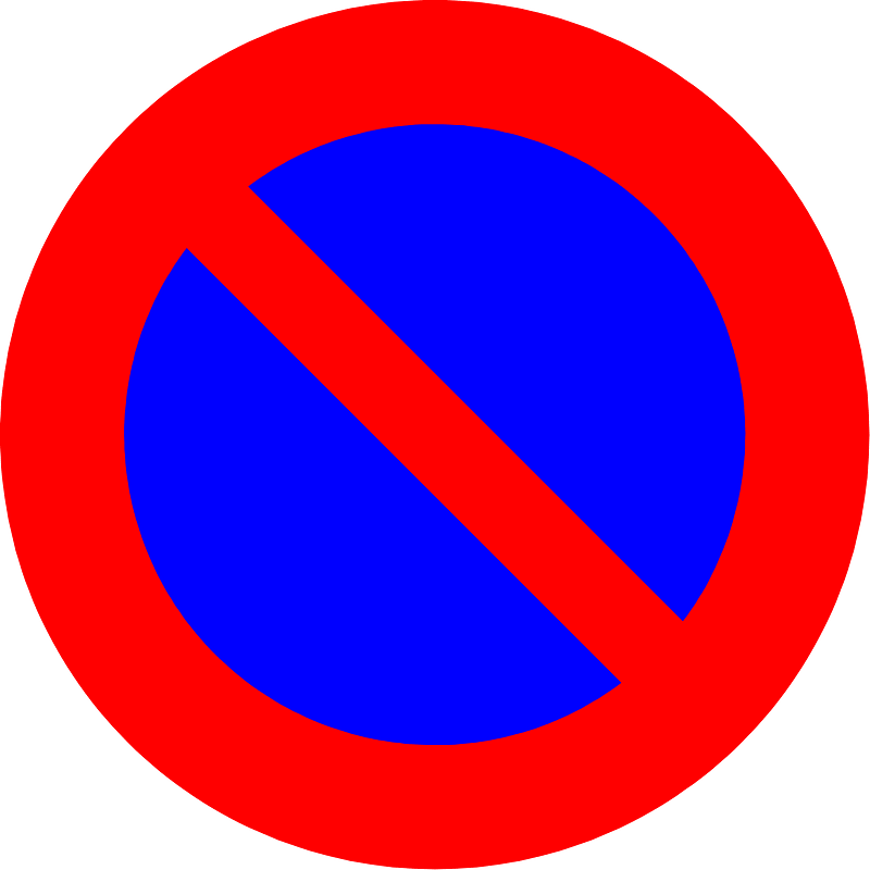 No parking or waiting sign in Belgium