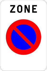 No parking zone sign in Belgium