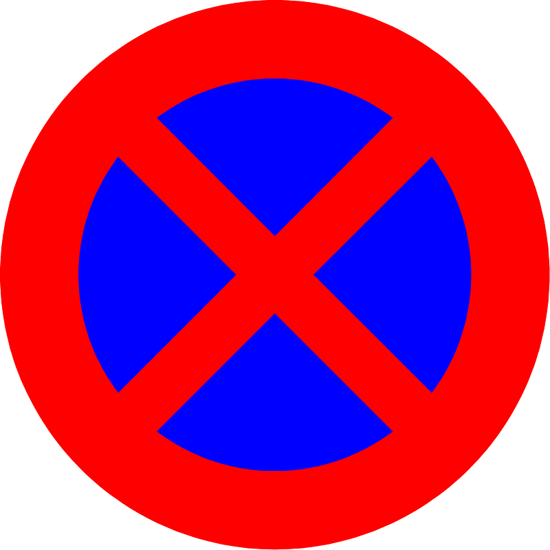 No stopping sign in Belgium