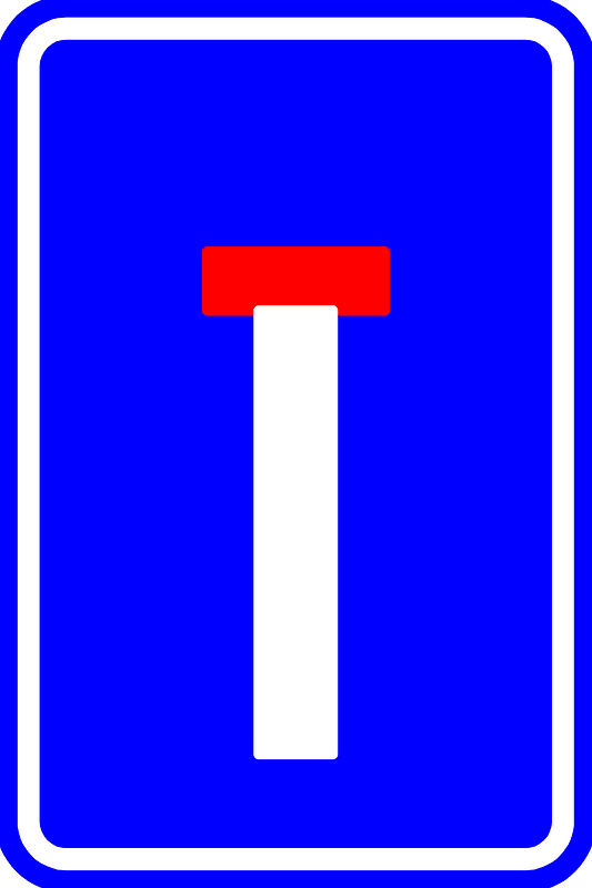 No through road sign in Belgium