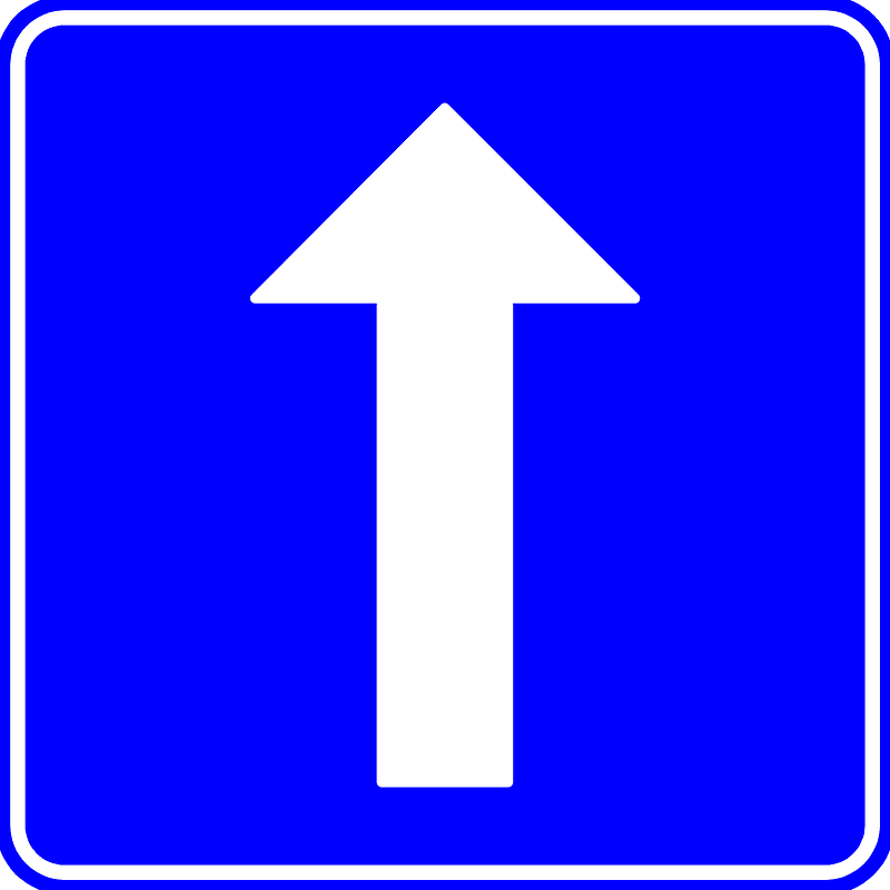One-way street sign in Belgium