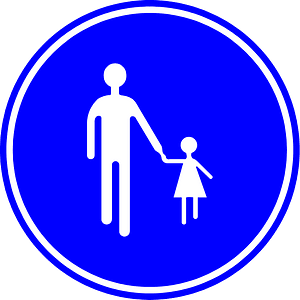 Pedestrians only sign in Belgium