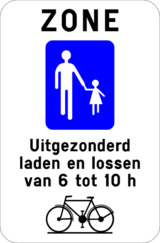 Pedestrian zone sign in Belgium