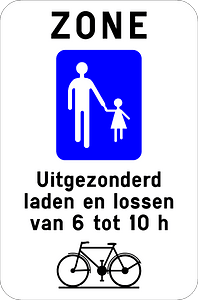Pedestrian zone sign in Belgium