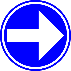 Proceed right only sign in Belgium