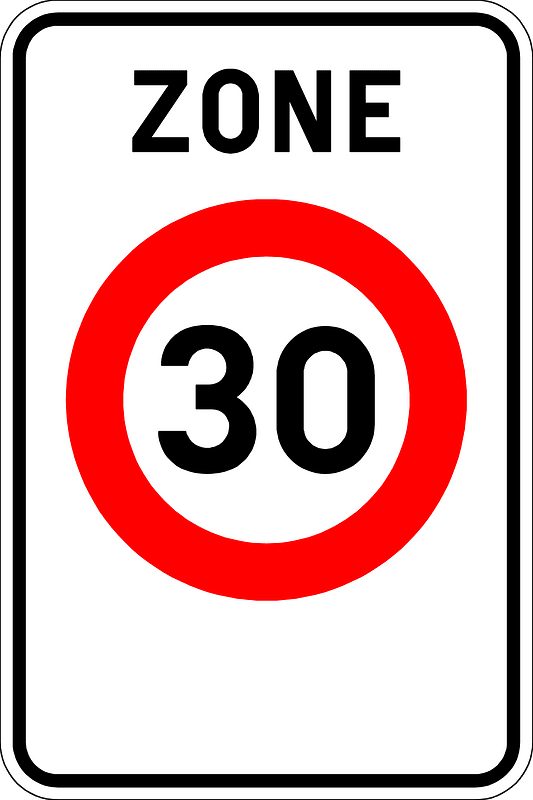 Speed limit zone sign in Belgium