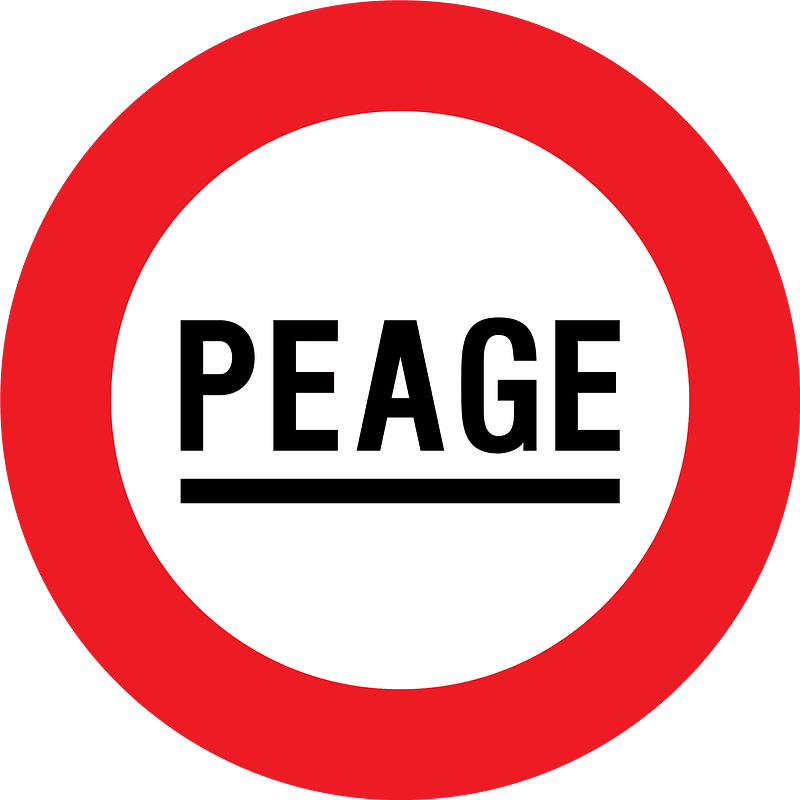 Toll sign in Belgium