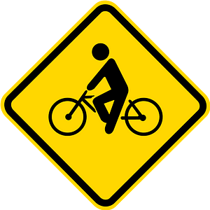 Cyclists crossing sign in Brazil